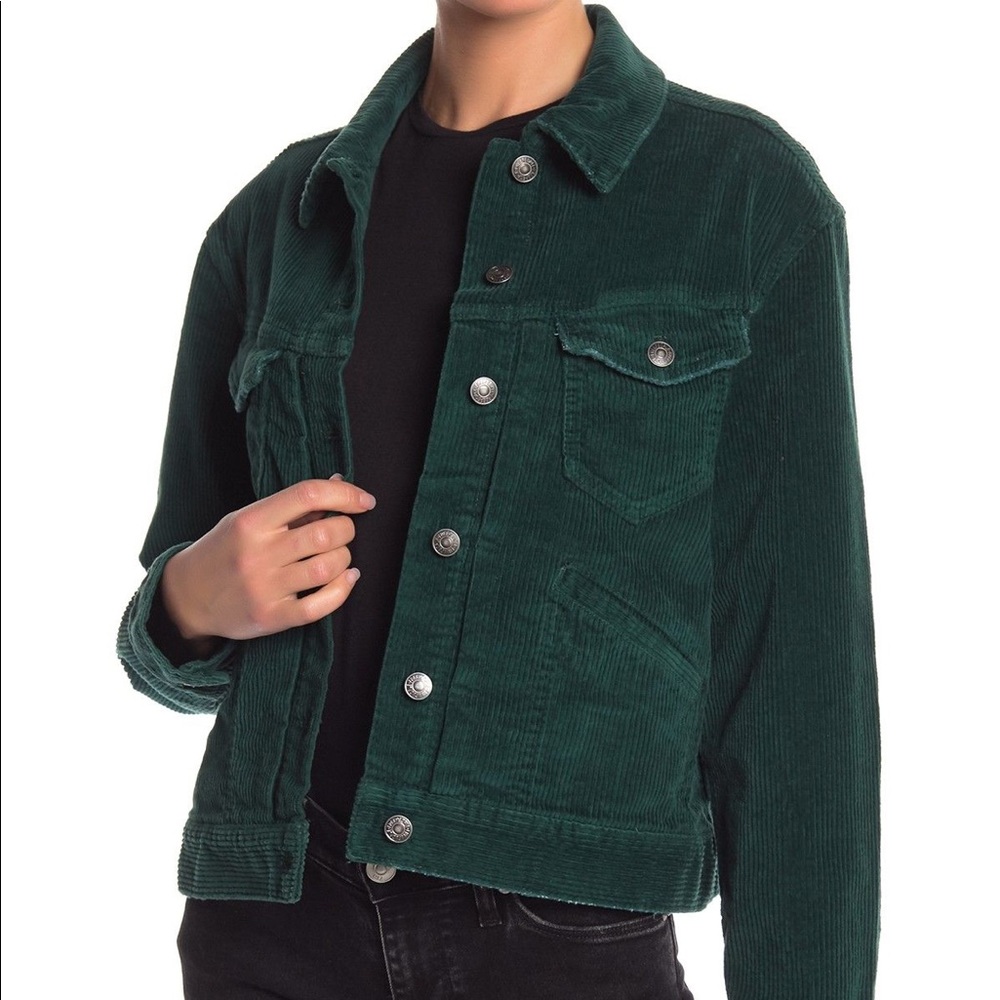 Free People Green Corduroy Jacket